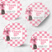 Pink She's Ready to Pop Baby Shower Runder Aufkleber