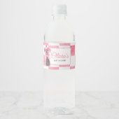 Pink She's Ready to Pop Baby Shower Wasserflaschenetikett (Vorderseite)