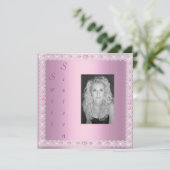 Pink Shimmer 16 . Geburtstag Einladung (Stehend Vorderseite)