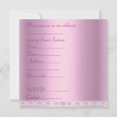 Pink Shimmer 16 . Geburtstag Einladung (Rückseite)