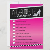 Pink Shimmer Bachelorette Checkliste Einladung (Vorderseite)