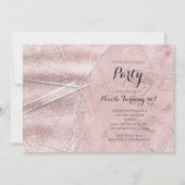 Pink Shimmer Crystal Glass Glam Party Einladungen (Vorderseite)