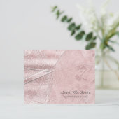 Pink Shimmer Crystal Glass Glam Save the Date Ankündigungspostkarte (Stehend Vorderseite)