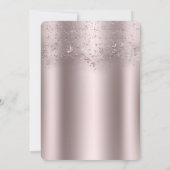 Pink Shimmer Flutter Butterfly Quinceañera Party Einladung (Rückseite)