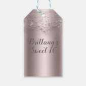Pink Shimmer Flutter Schmetterling Sweet 16 Party Geschenkanhänger (Rückseite)