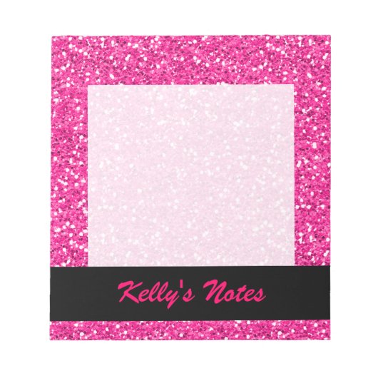 Pink Shimmer-Glitzer Notizblock (Vorderseite)