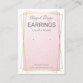Pink Shimmer Gold Rahmen Ohrringe Display Verpacku Visitenkarte (Vorderseite)