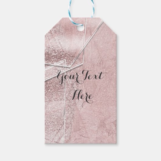 Pink Shimmer Kristallglas Glam Designer Stil Geschenkanhänger (Vorderseite)