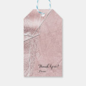 Pink Shimmer Kristallglas Glam Designer Stil Geschenkanhänger (Rückseite)