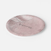 Pink Shimmer Kristallglas Glam Designer Stil Pappteller (Schrägansicht)