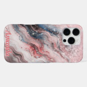 Pink Shimmer Marmor Personalisiert Handy Case iPhone Hülle (Rückseite (Horizontal))