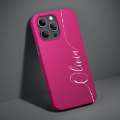 Pink Shimmer White Elegant Calligrafy Script Name Case-Mate iPhone Hülle
