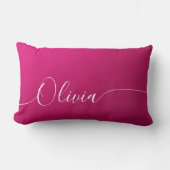 Pink Shimmer White Elegant Calligrafy Script Name Lendenkissen (Vorderseite)