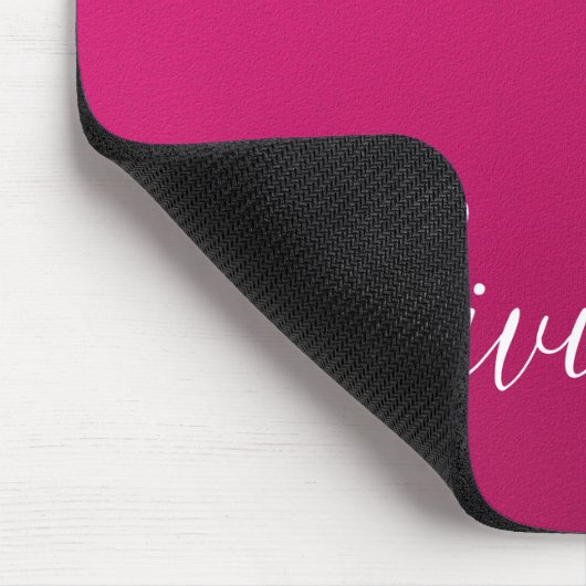 Pink Shimmer White Elegant Calligrafy Script Name Mousepad (Ecke)