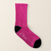Pink Shimmer White Elegant Calligrafy Script Name Socken (Links - Innen)