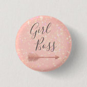"Pink Shimmery Girl Boss Button (Vorderseite)