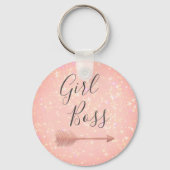 "Pink Shimmery Girl Boss Schlüsselanhänger (Vorderseite)