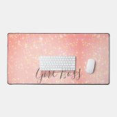 "Pink Shimmery Girl Boss Schreibtischunterlage (Tastatur & Maus)