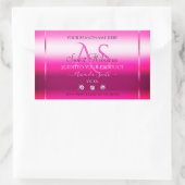 Pink Shimmery Product Labels Diamonds and Initials Rechteckiger Aufkleber (Tasche)