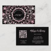 Pink Shiny Black Mandala Logo Visitenkarte (Vorne/Hinten)