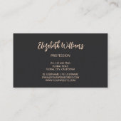 Pink Shiny Blume Schwarz Visitenkarte (Rückseite)