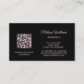 Pink Shiny Blume Schwarz Visitenkarte (Rückseite)