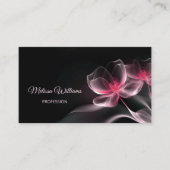 Pink Shiny Blume Schwarz Visitenkarte (Vorderseite)