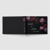 Pink Shiny Flower Black | Wedding Gästebuch (Voll)