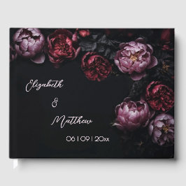 Pink Shiny Flower Black | Wedding Gästebuch