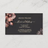 Pink Shiny Flowers Black Luxury Visitenkarte (Rückseite)