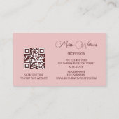 Pink Shiny Metallic 3D-Blume Visitenkarte (Rückseite)