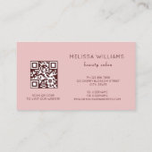 Pink Shiny Metallic 3D-Blume Visitenkarte (Rückseite)