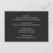 Pink Shiny Metallic Black Floral Details Begleitkarte (Rückseite)