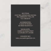 Pink Shiny Metallic Black Floral Details Begleitkarte (Rückseite)