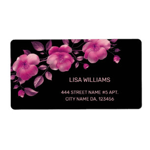 Pink Shiny Metallic Blume Black