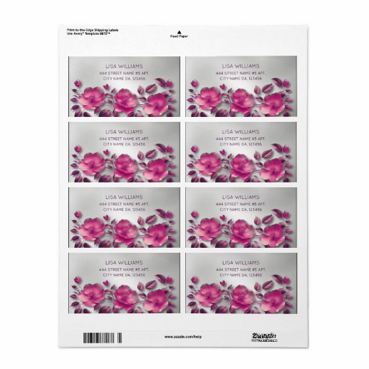 Pink Shiny Metallic Blume Silver (Vorne)