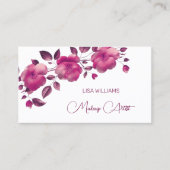 Pink Shiny Metallic Blume Visitenkarte (Vorderseite)