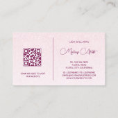 Pink Shiny Metallic Blume Visitenkarte (Rückseite)