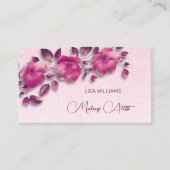 Pink Shiny Metallic Blume Visitenkarte (Vorderseite)