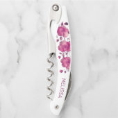 Pink Shiny Metallic Flower Kellnermesser (Vorderseite)