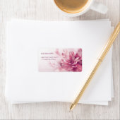 Pink Shiny Metallic FlowerBusiness Card Adressaufkleber (Insitu)