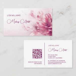 Pink Shiny Metallic FlowerBusiness Card Visitenkarte