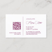Pink Shiny Metallic FlowerBusiness Card Visitenkarte (Rückseite)