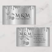 Pink Shiny Private Party Barkeeper Business Card Visitenkarte (Vorne/Hinten)