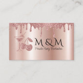 Pink Shiny Private Party Barkeeper Business Card Visitenkarte (Vorderseite)