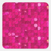 Pink Shiny Sequin Quadratischer Aufkleber (Vorderseite)