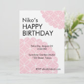 Pink Shippo Editable Invitation Template Einladung (Stehend Vorderseite)