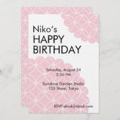 Pink Shippo Editable Invitation Template Einladung (Vorne/Hinten)