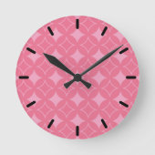 Pink shippo pattern runde wanduhr (Vorderseite)