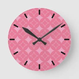 Pink shippo pattern runde wanduhr